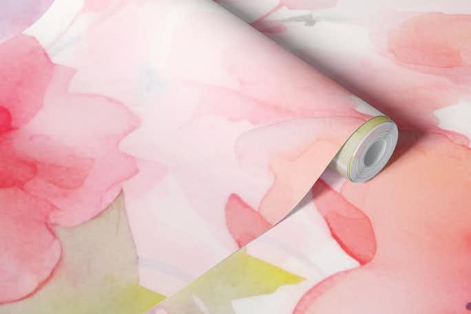 Sakura - Abstract Watercolor Cherryblossomswallpaper roll