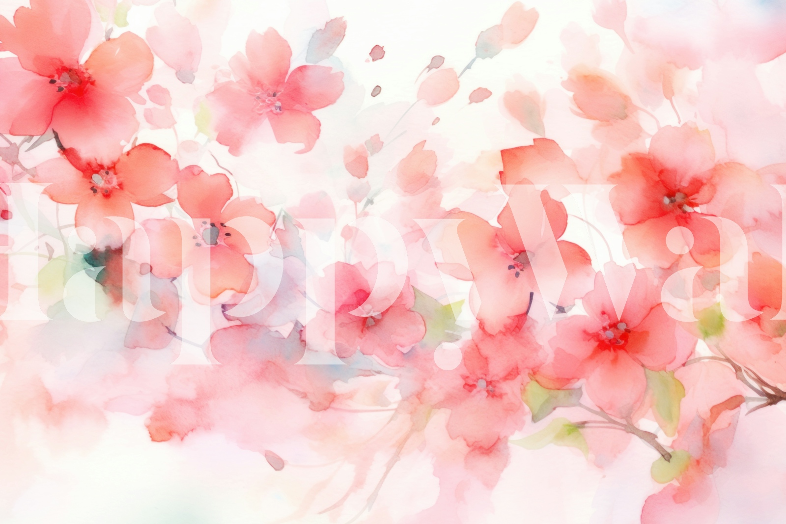 Sakura Abstract Watercolor Cherryblossoms wallpaper Free shipping