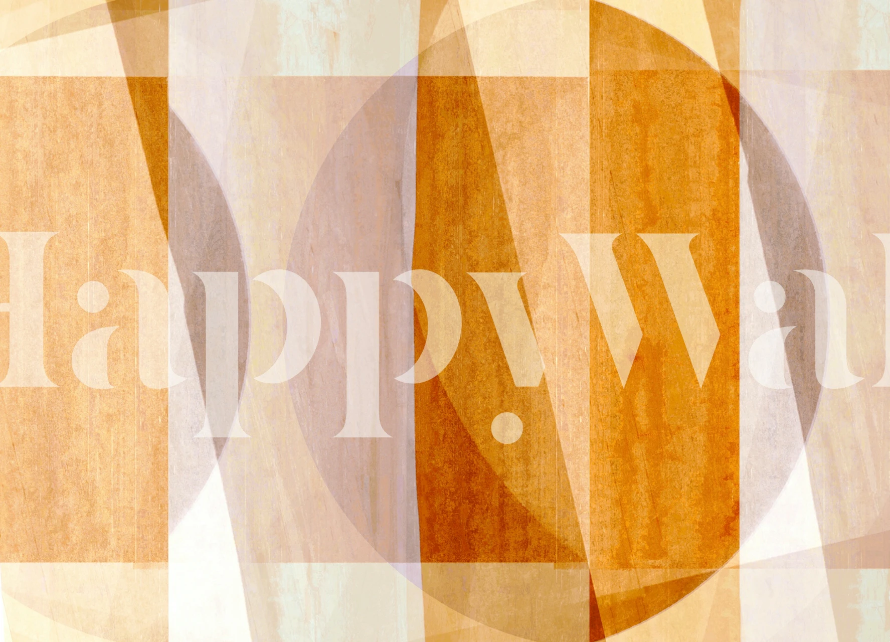 Geometric patterns in warm hues with brown and beige wallpaper