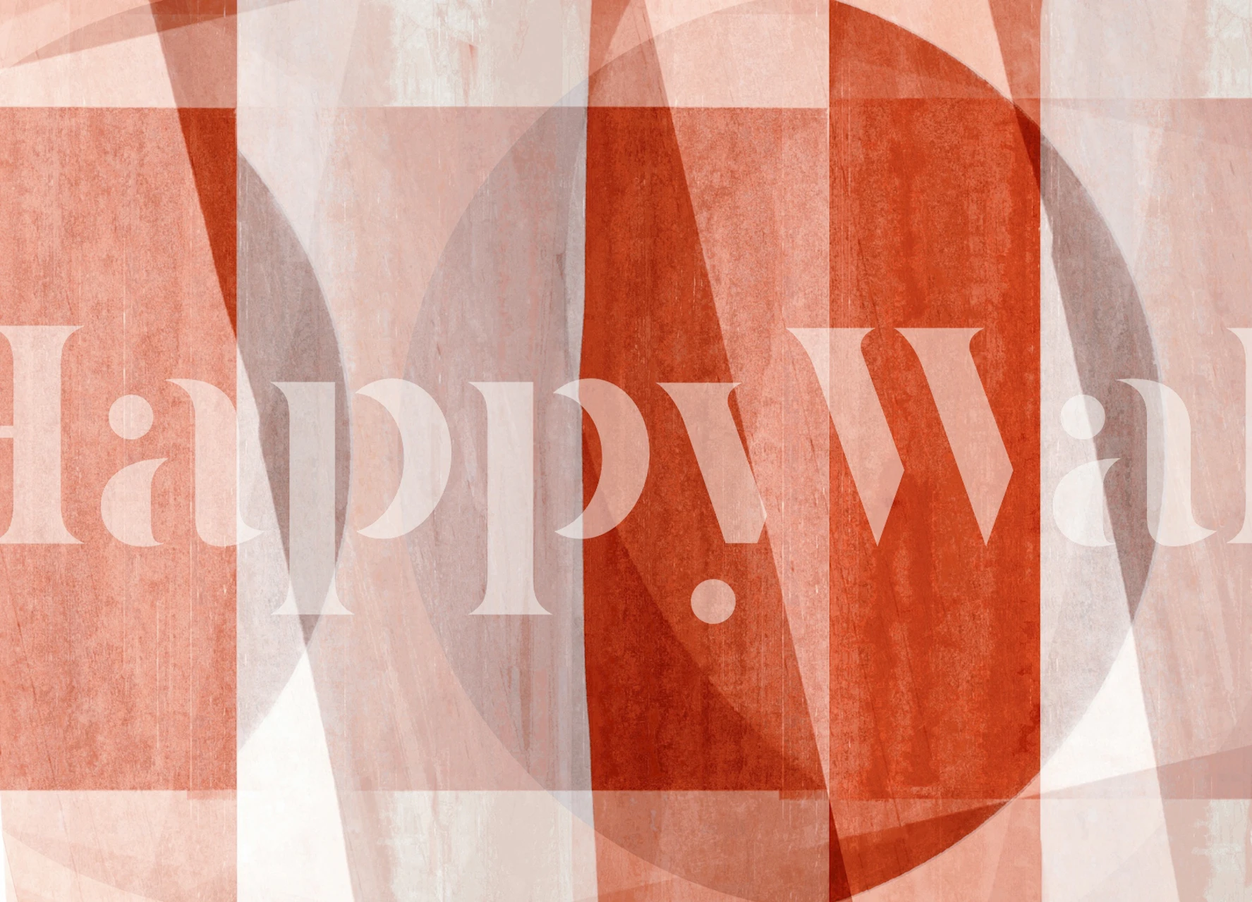 Varm Bauhaus Art geometrisk tapet i röda toner