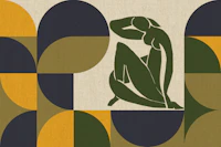 French Mid-Century Fabric wallpaper