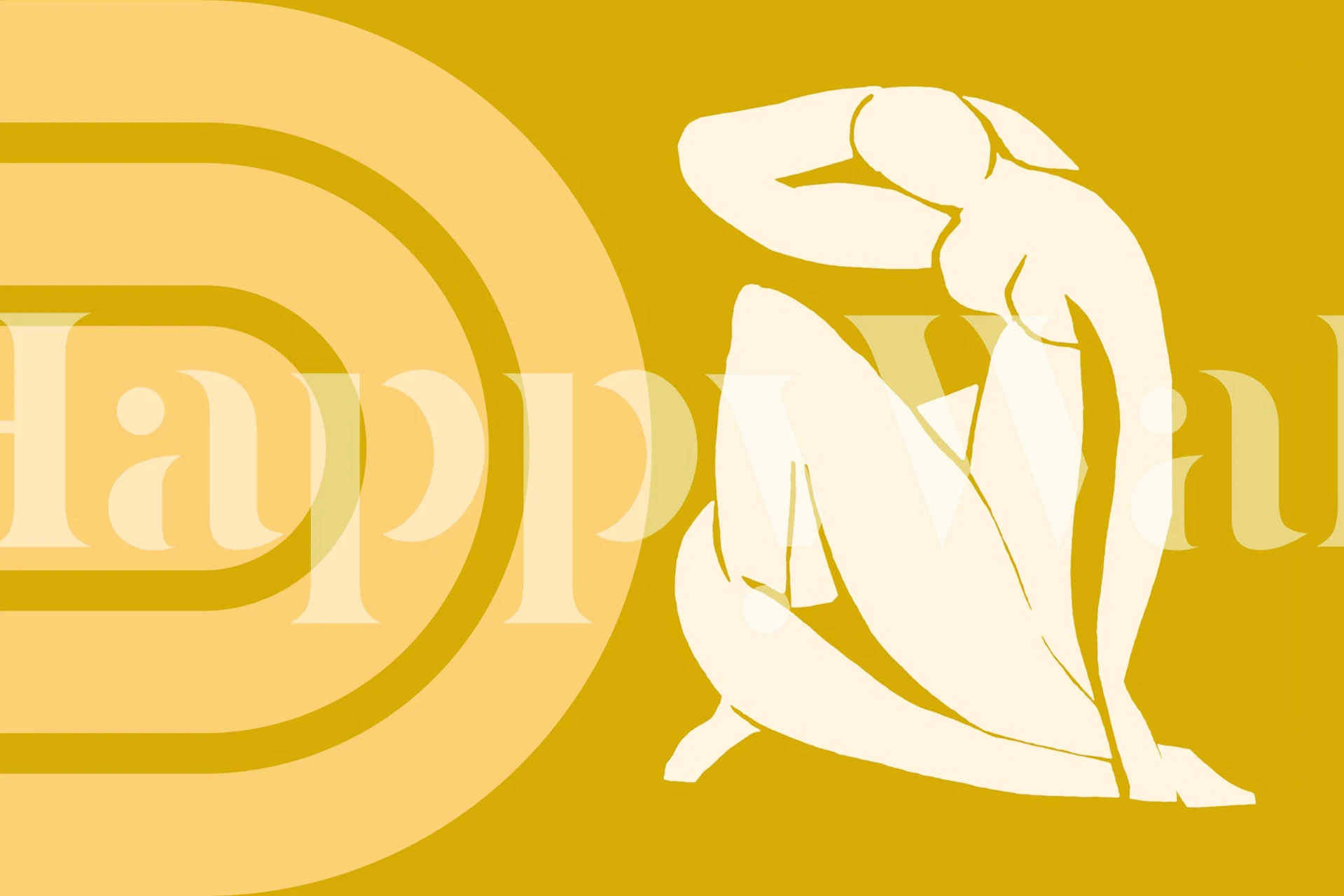 Sunny Mid-Century patterned wallpaper displayed in a room