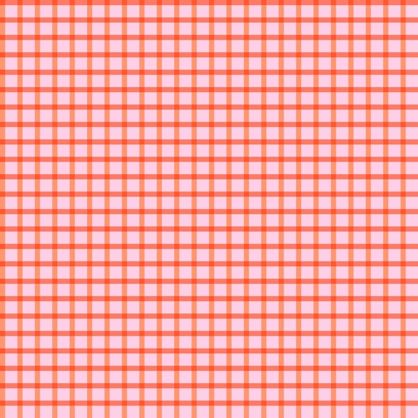 Modern Plaid Grid in Pastel Pink and Orange