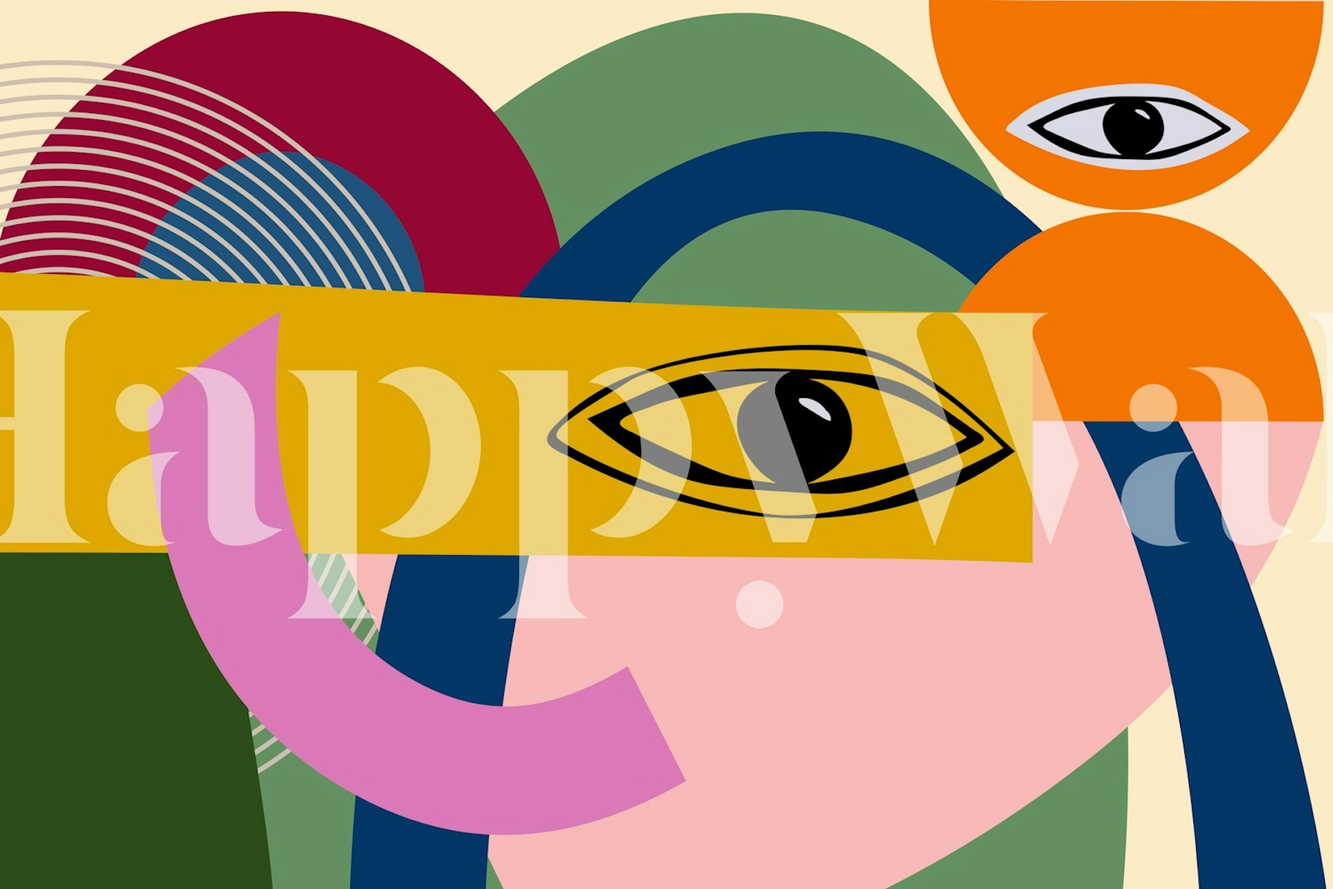 Crazy Retro Abstract wallpaper in a room