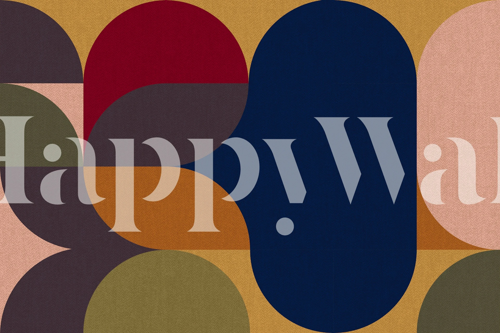 Fotomural de collage de lino retro abstracto con tonos tierra y formas orgánicas.