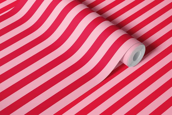 Pink and Crimson Red Stripeswallpaper roll