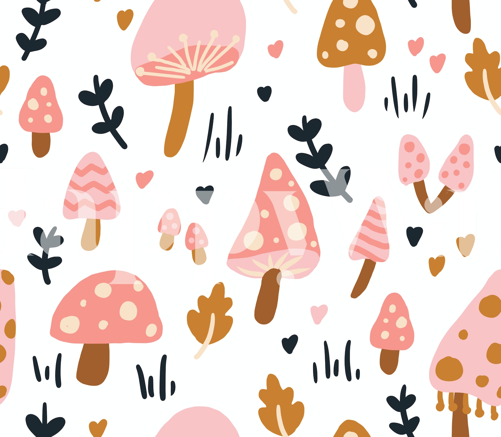 Pink Mushroom wallpaper | Happywall