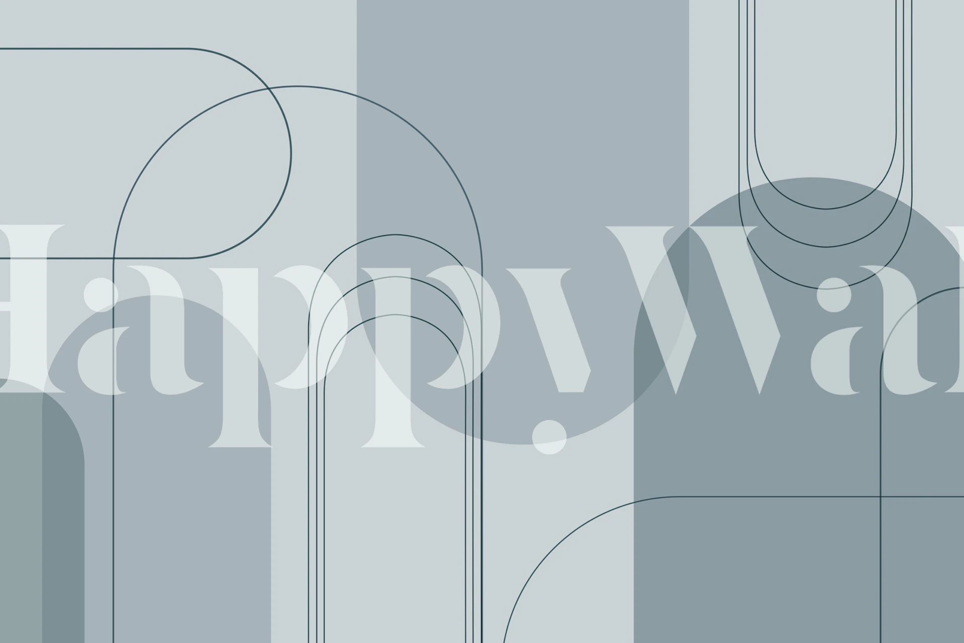 Geometrisch abstract blauw grijs ontwerp behang