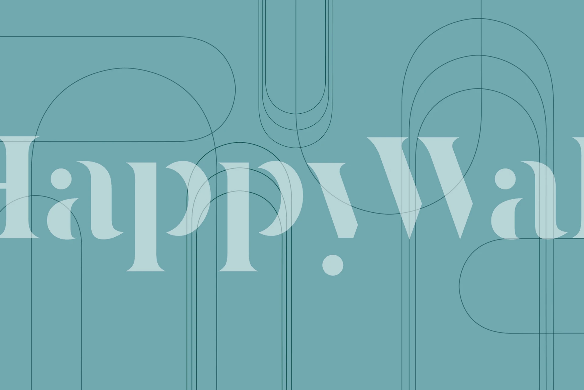 Minimalist Arches Turquoise tapet i ett rum