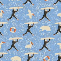 Sea, surfers and gulls tapete