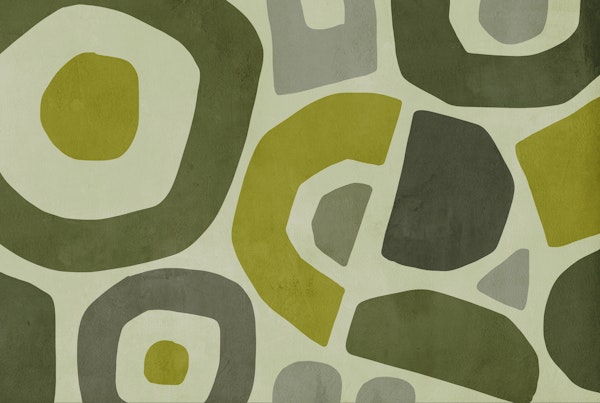 Paper Cut Shapes Abstract Art Green