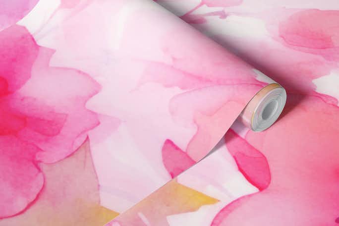 Sakura Watercolor Cherryblossoms Pinkwallpaper roll