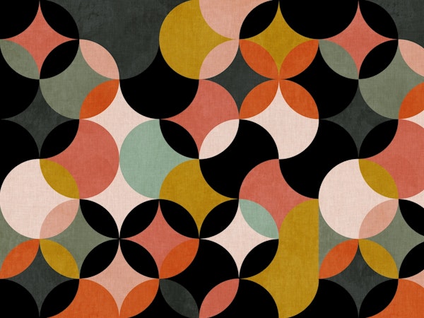 Mid century geometric circles vivid