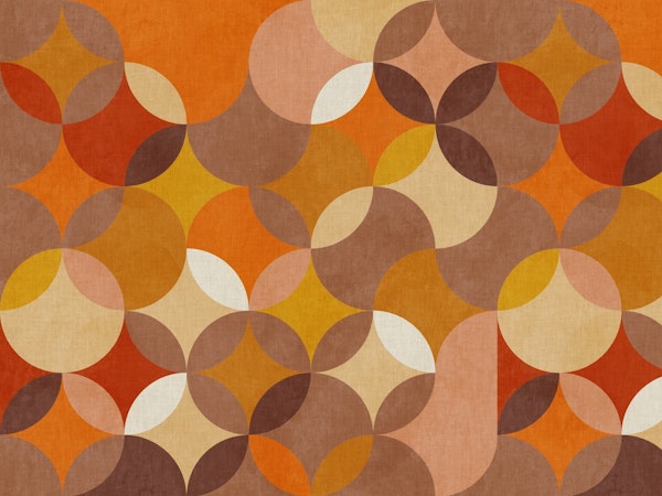 Mid Century GEOMETRIC CIRCLES Earthy