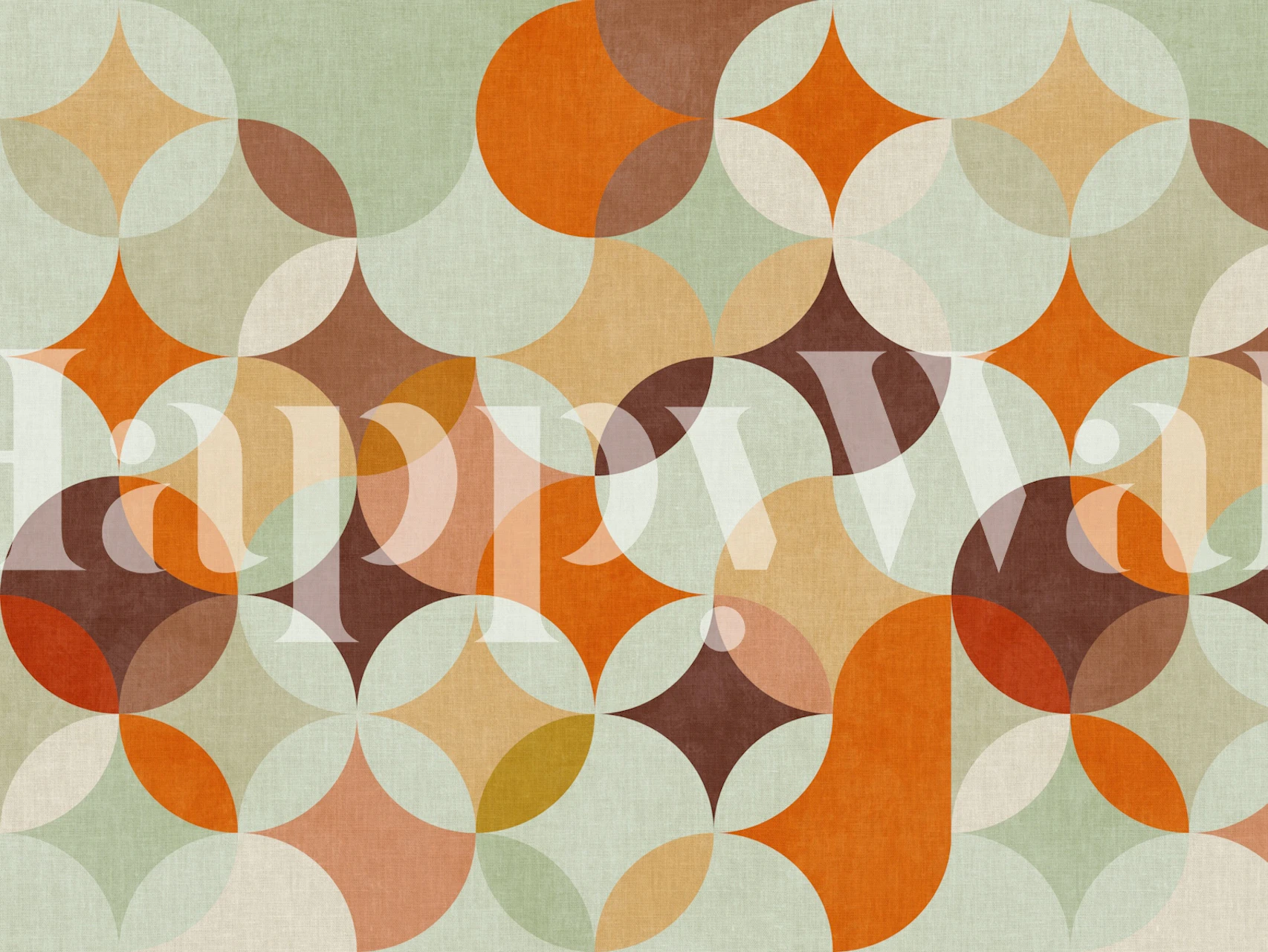 Geometriczne kręgi w miętowym i pomarańczowym