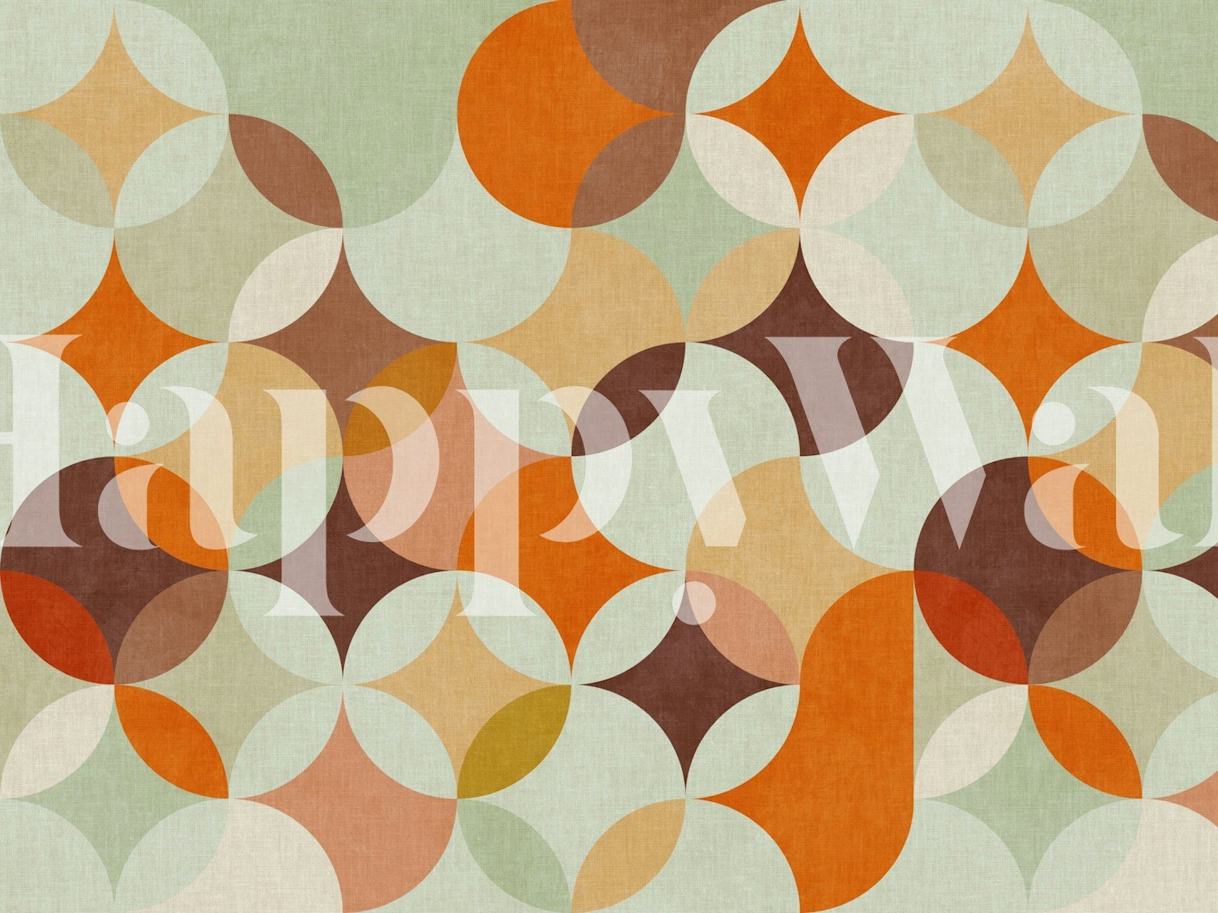 Γεωμετρικούς κύκλους σε μέντα και πορτοκαλί