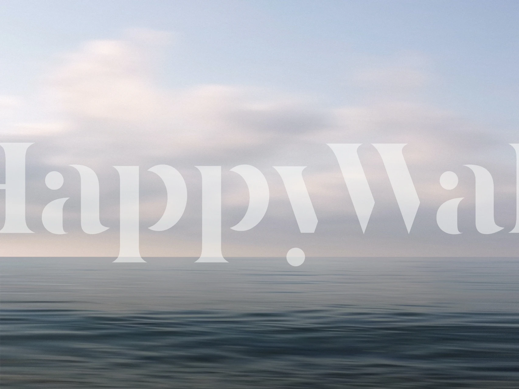 Ocean horizon with cloudy sky and calming blue tones wallpaper