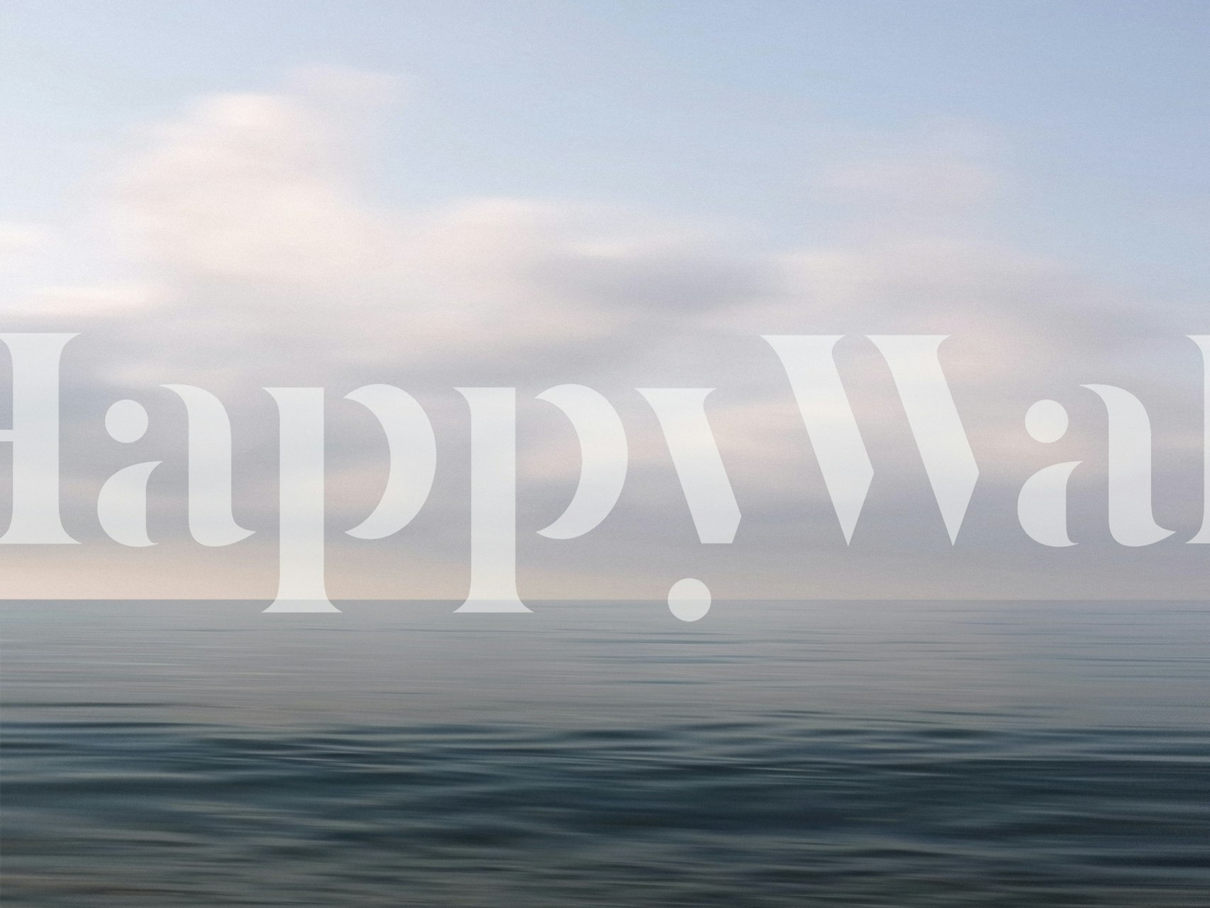 Ocean horizon with cloudy sky and calming blue tones wallpaper