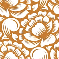 White peonies on brown pattern, 2793E ταπετσαρία