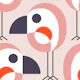 Funny birds pattern, pink / 2796F