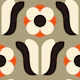 Retro Daisies, brown / 2837F