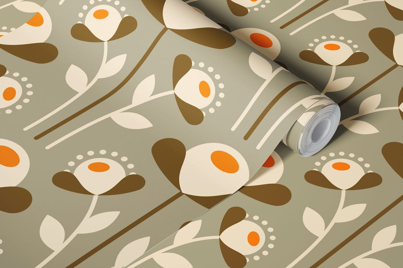 Vintage meadow, brown / 2846G wallpaper roll