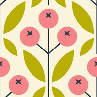 Geometric pink berries / 2848D ταπετσαρία