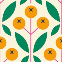 Geometric yellow berries / 2848E ταπετσαρία