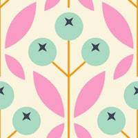 Geometric yellow berries / 2848F ταπετσαρία