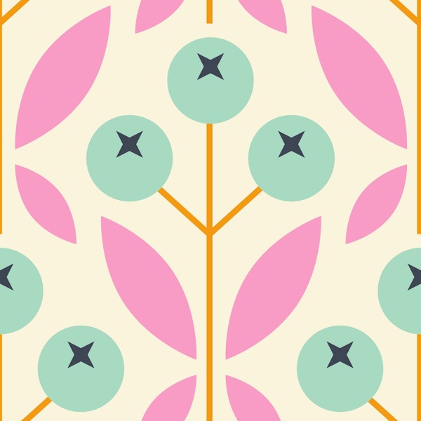 Geometric yellow berries / 2848F