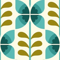 Retro butterfly flowers / 2856B wallpaper