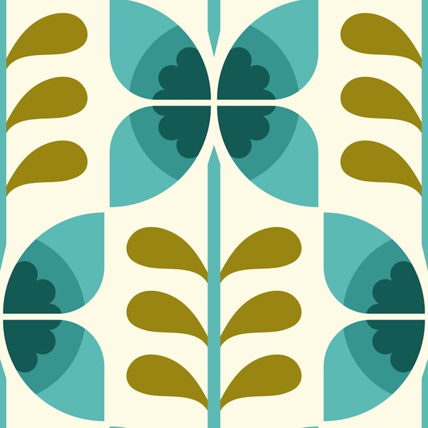 Retro butterfly flowers / 2856B