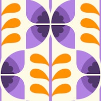 Retro butterfly flowers / 2856C wallpaper