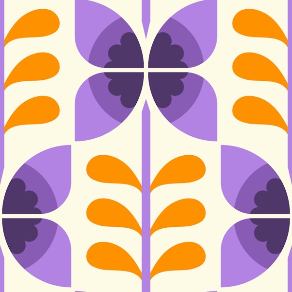 Retro butterfly flowers / 2856C
