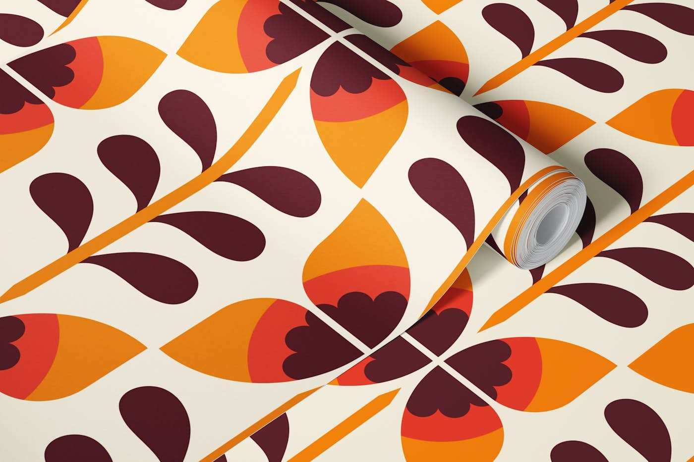 Retro butterflies flowers / 2856E wallpaper roll