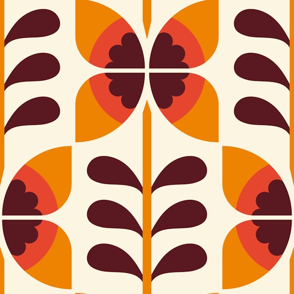 Retro butterflies flowers / 2856E
