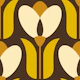Retro tulips, brown yellow / 2862C