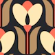 Retro tulips, brown pink / 2862D