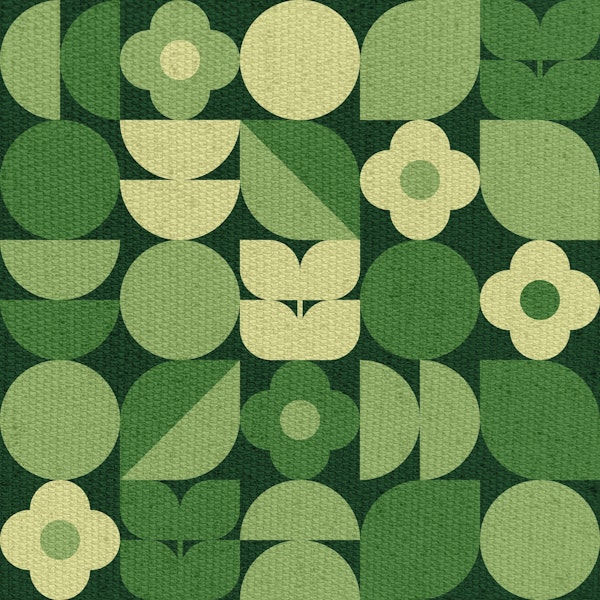 Geo Bauhaus Green Floral Shapes