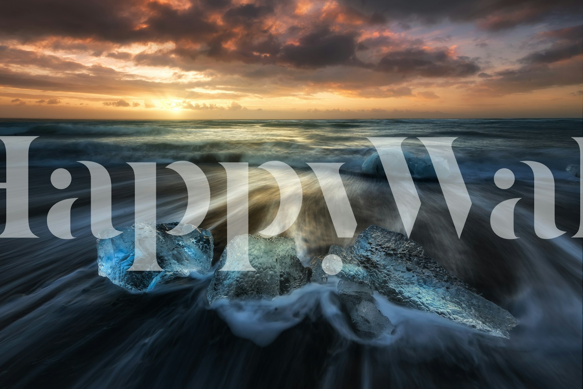 Flow II wallpaper displayed in a room