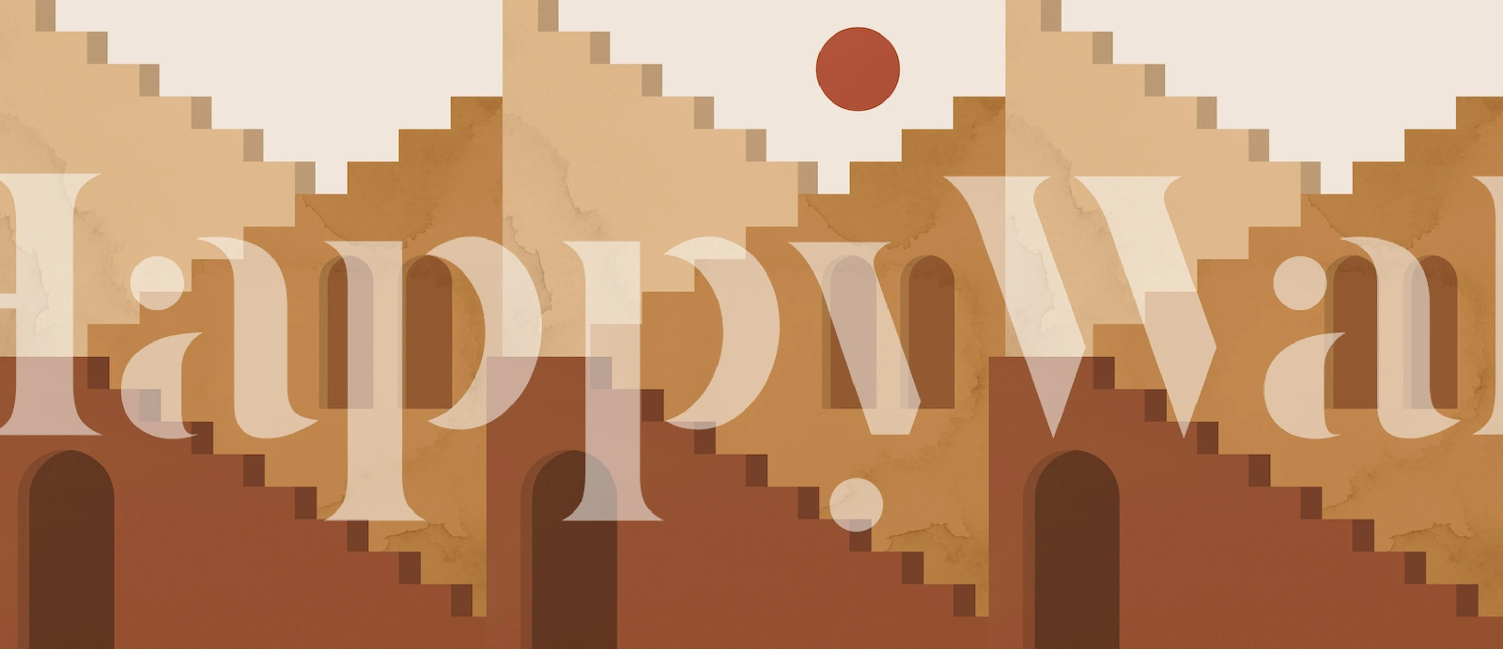 Santorini architecture wallpaper in a room