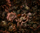 Opulent Baroque Flowers Brown