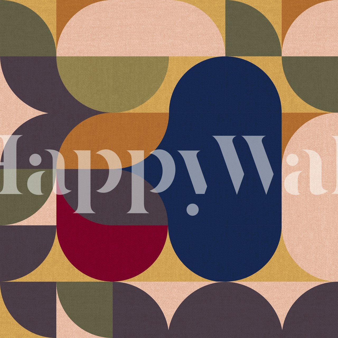 Geometric abstract wallpaper in modern room