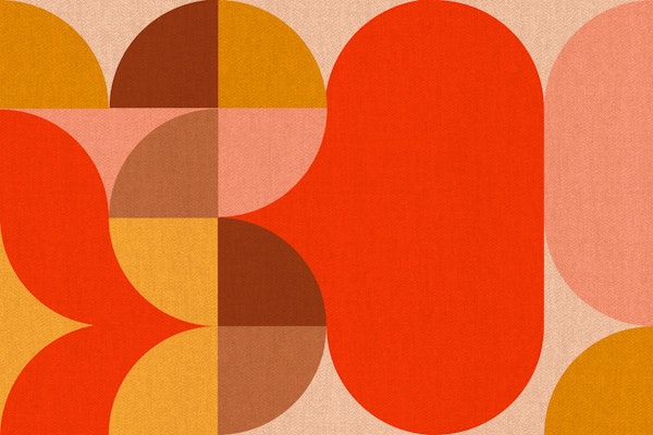 Geometric Mid-Century Abstract Forms