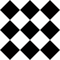 Diagonal Checkerboard Large - Black and White wallpaper