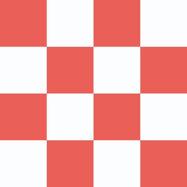 Checkerboard Large - Soft Red and White