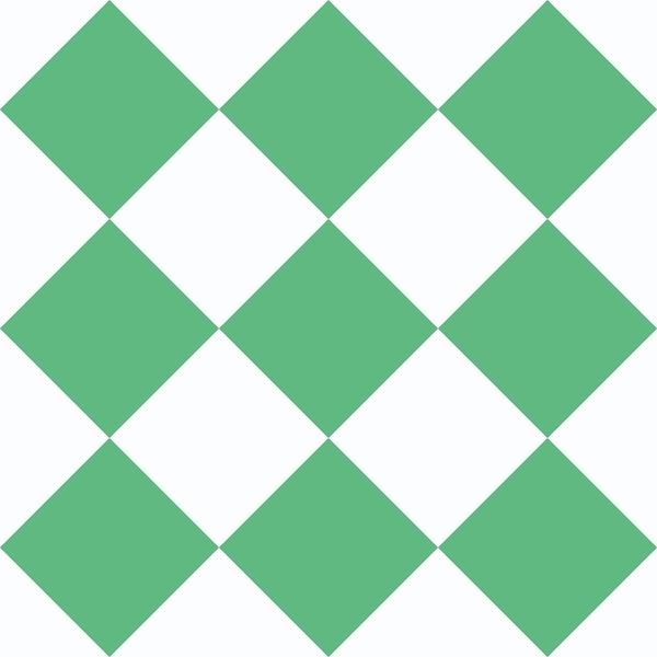 Diagonal Checkerboard Large - MintGreen White