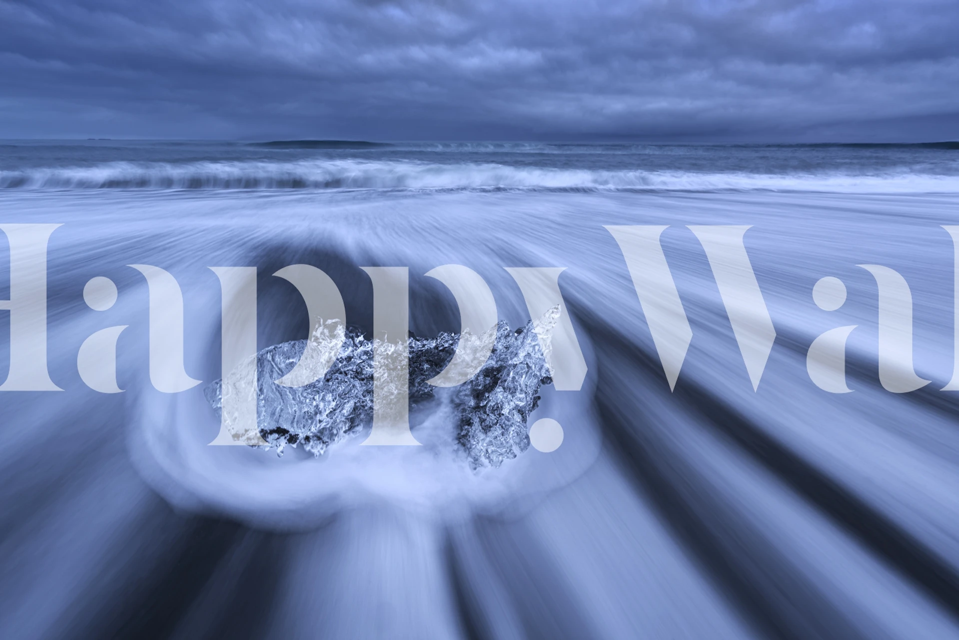 Carta da parati con laguna glaciale di Jokulsarlon nei toni del blu ghiaccio