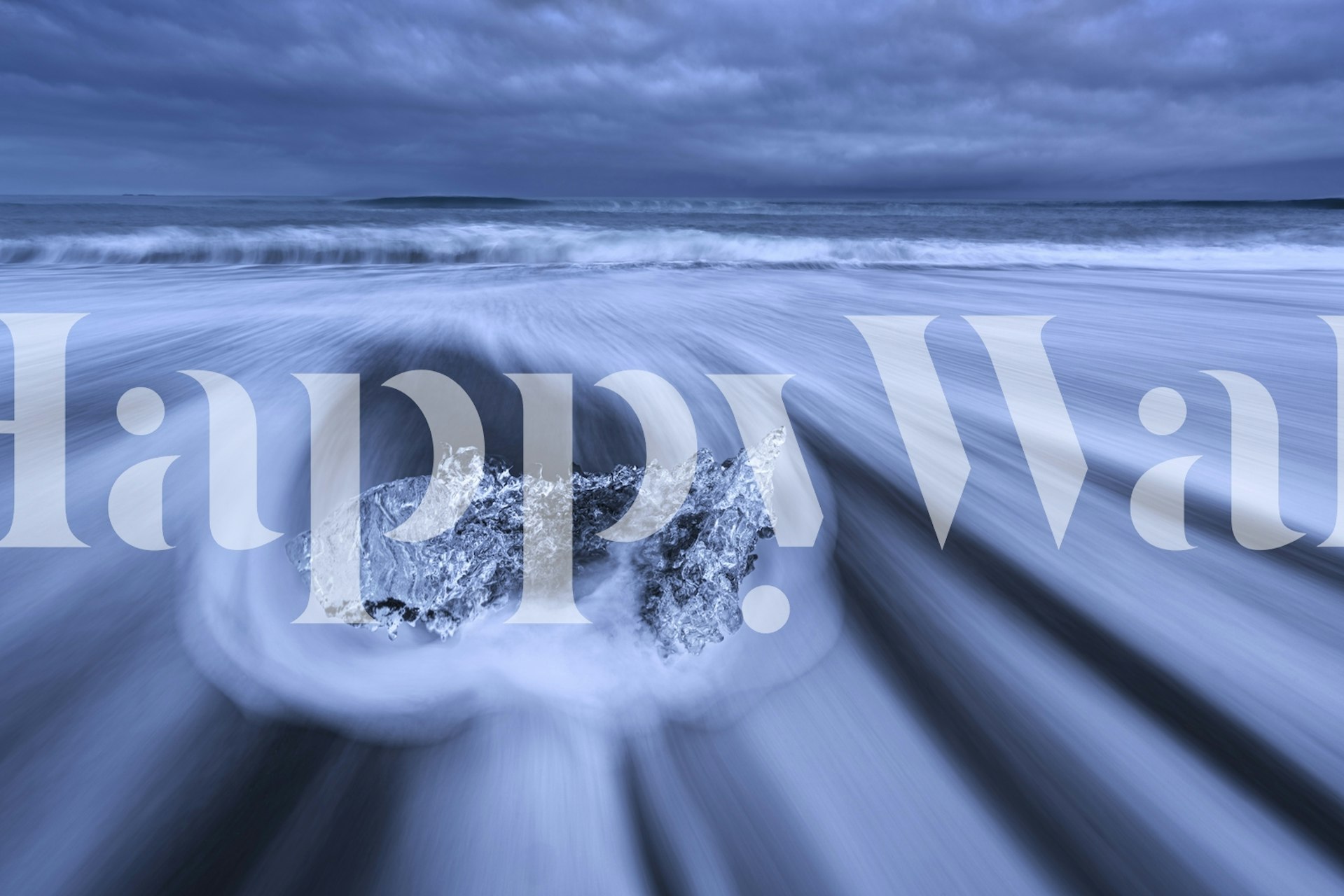 Jokulsarlon glacial lagoon wall mural in icy blue tones