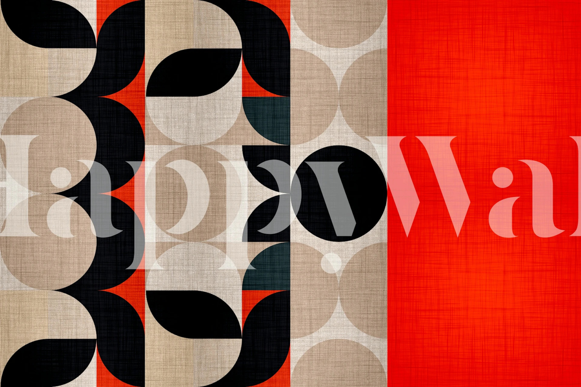 Papel de parede Mid-Century Modern Bauhaus em um quarto